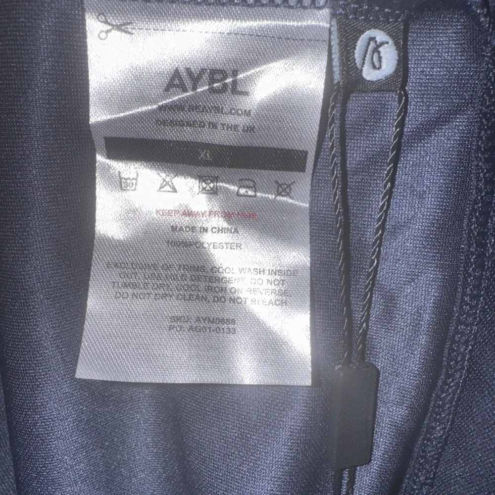 AYBL Performance Collarless‎ Seamless Polo Navy Blue XL Designed In Uk NWT